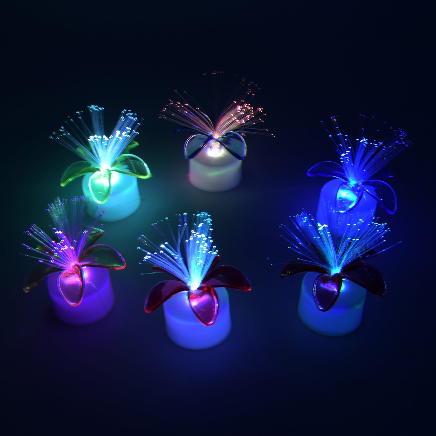 6237A Fiber Optic Light, Mini Color Change LED Table Centerpieces, Light Up Candle - Pack of 6 6237A Fiber Optic Light, Mini Color Change LED Table Centerpieces, Light Up Candle - Pack of 6